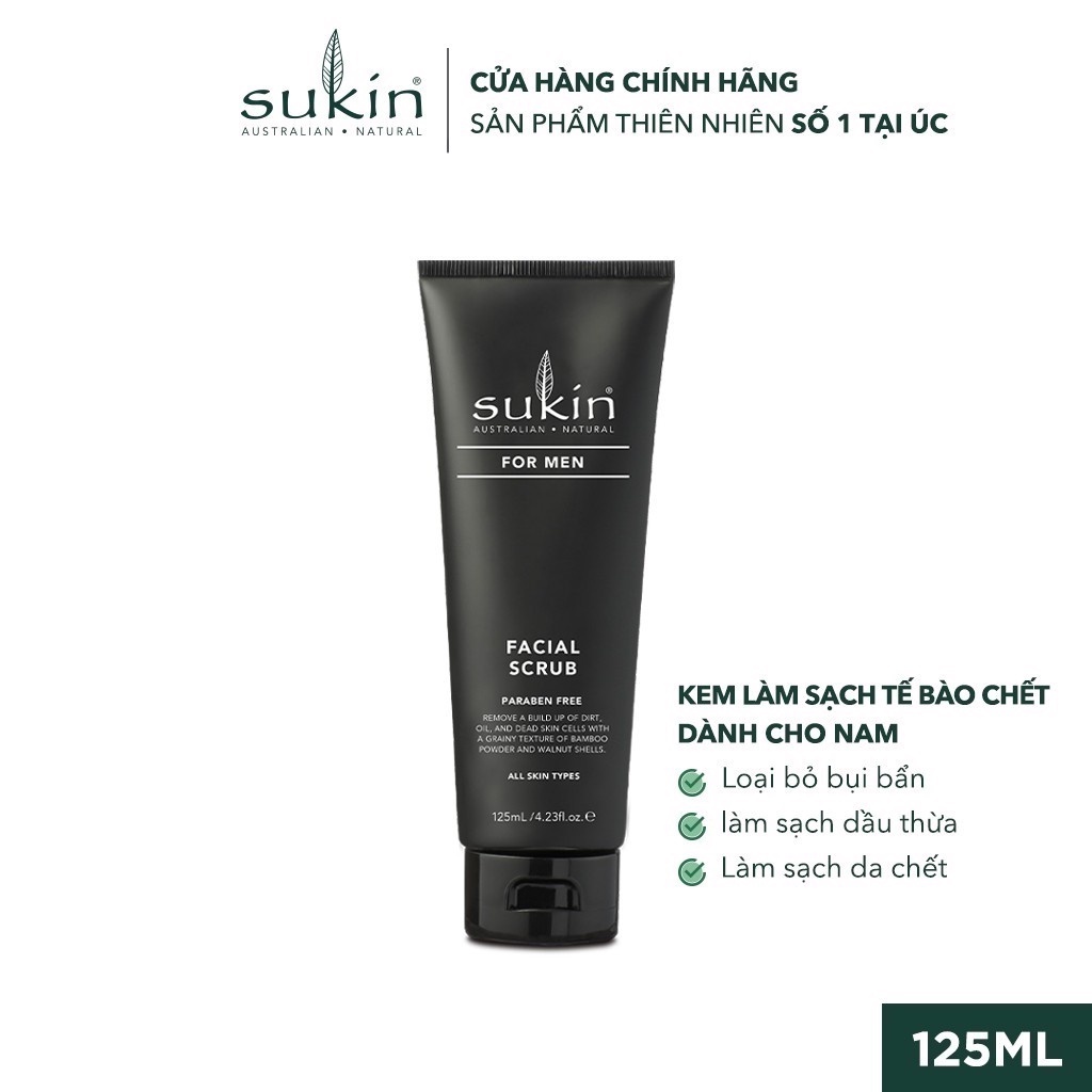 Kem Làm Sạch Tế Bào Chết Dành Cho Nam Sukin For Men Facial Scrub 125ml