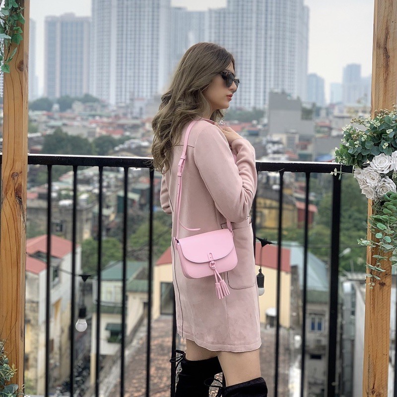 Túi Furla 1927 mini crossbody màu hồng tiểu thư mẫu mới 2020 kèm charm xinh xắn