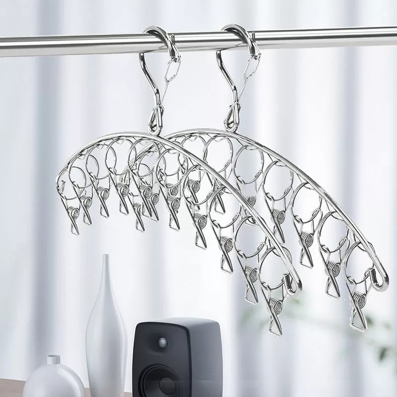 Set 20 / 20 Kẹp Phơi Quần Áo Chống Gió Bằng Thép Không Gỉ Giá Đỡ