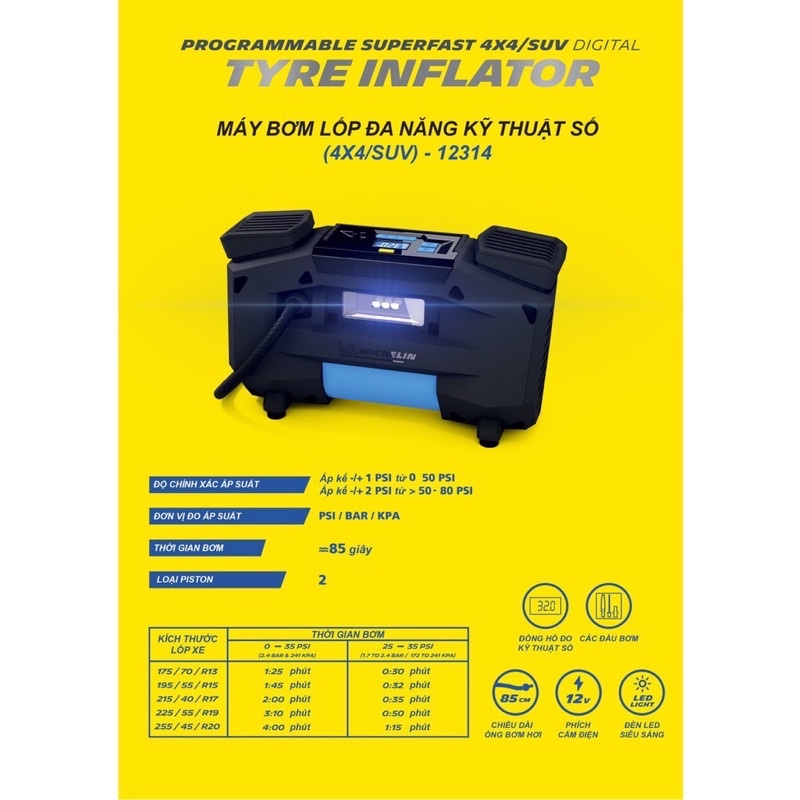 Thiết bị bơm hơi Michelin 12314