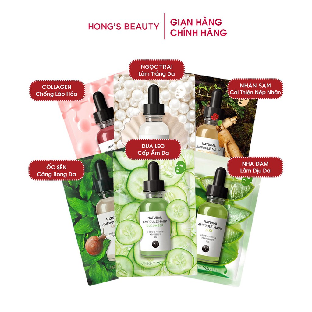 Mặt Nạ Dưỡng Da Thiên Nhiên Merry Youth Natural Ampoule Giúp Trẻ Hóa, Làm Da Mịn Màng