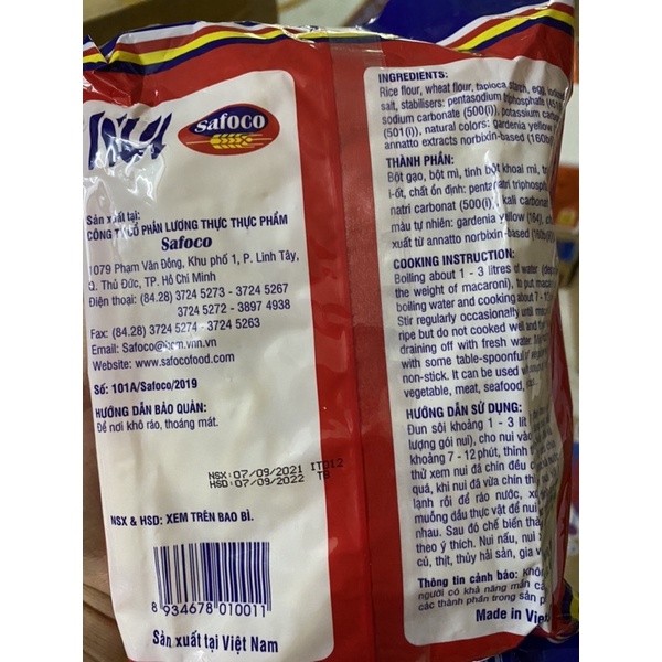 Nui Ống Macaroni Safoco - gói 400gr