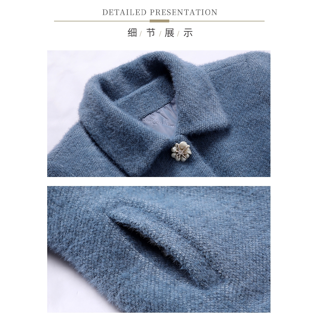 Áo Khoác Len Lông Chồn Ngắn Ấm Áp Thu Đông Cho Phụ Nữ Trung Niên | BigBuy360 - bigbuy360.vn