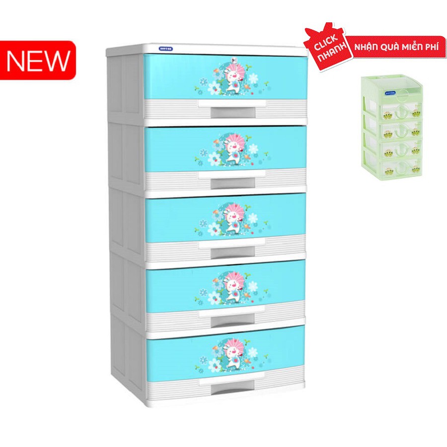 Tủ Nhựa Duy Tân Đại Kiểu 5 Ngăn cao 1,17m rông 57cm _TẶNG TỦ MINI 5N - GIAO NHANH 2H TẠI HCM LIÊN HỆ SHOP