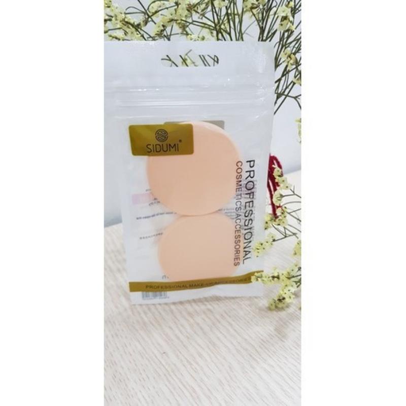 Mút Trang Điểm Tán Nền Ướt Hình Tròn Siêu Mịn SIDUMI 02 Chiếc/túi Hàn Quốc Chính Hãng - SDM 152