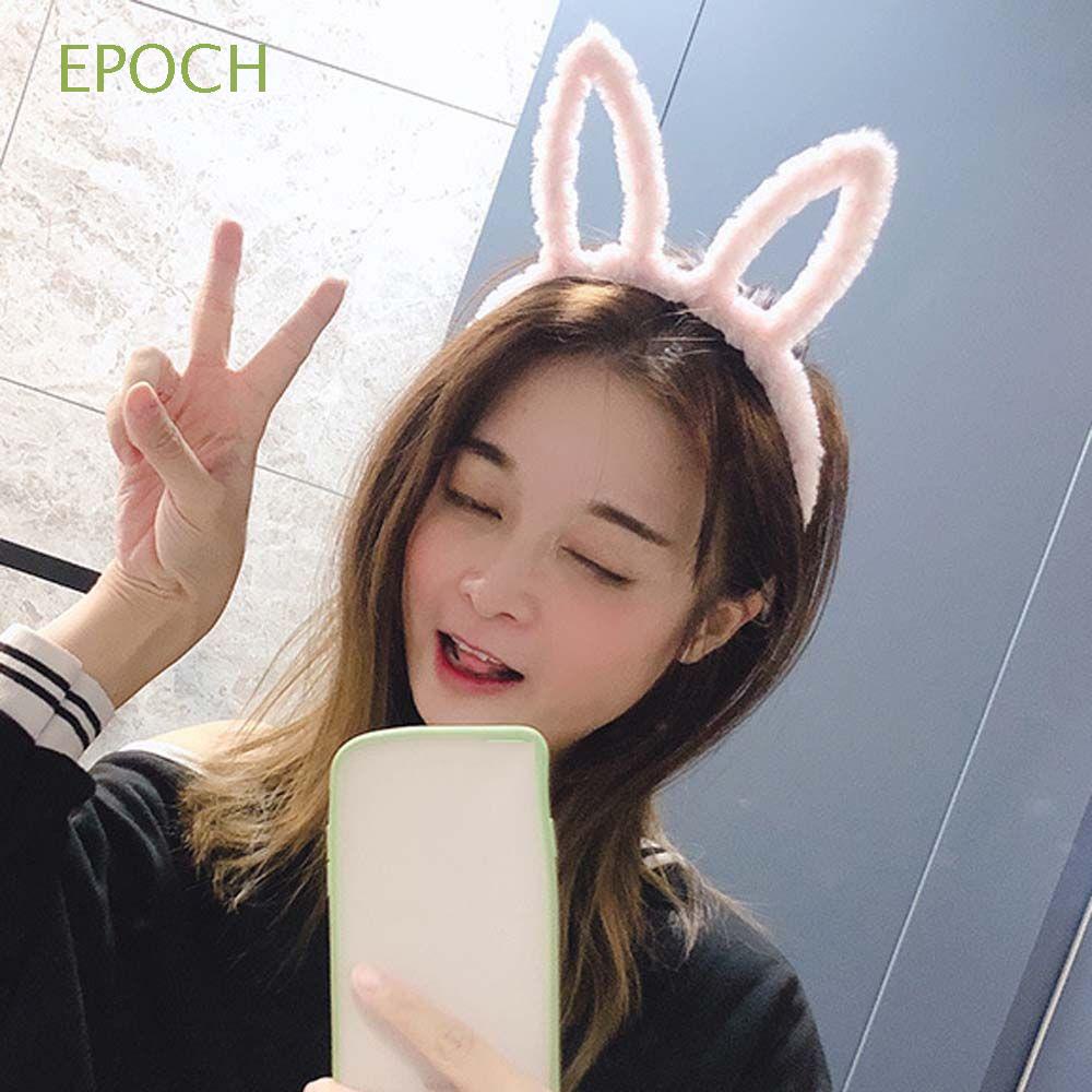 Băng đô tai thỏ bằng lông nhung dễ thương phong cách Hàn Quốc cho nữ