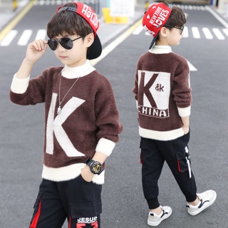 Áo sweater dày dặn phong cách mới thu đông 2021 cho bé trai