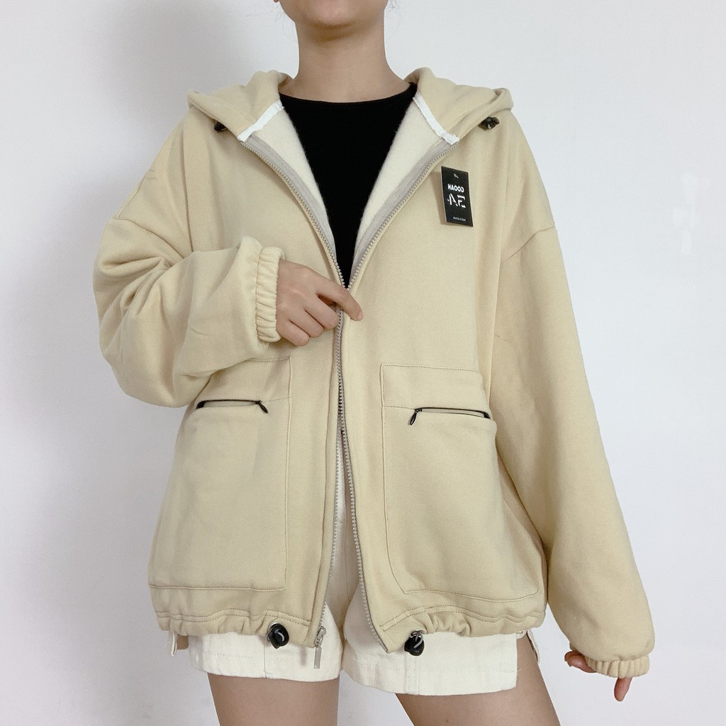 Áo khoác nữ nỉ chống nắng form rộng Popy ulzzang unisex -Gooan | BigBuy360 - bigbuy360.vn