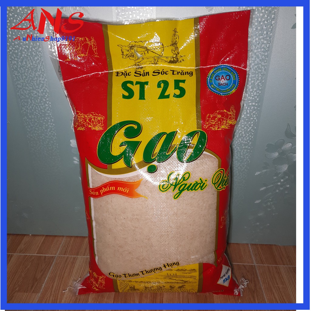 Gạo ST25 Túi 5Kg - Đạt Giải Gạo Ngon Nhất Thế Giới Năm 2019 tại Manila - Đặc Sản Sóc Trăng