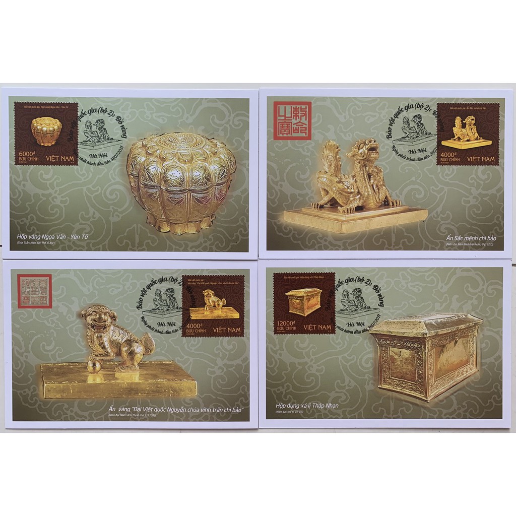 BỘ TEM BẢO VẬT QUỐC GIA ĐỒ VÀNG