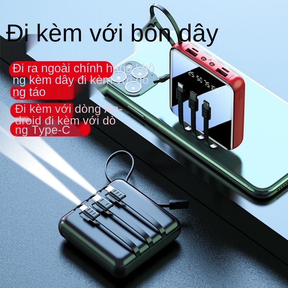 > pin dự phòng mini có sạc nhanh và dung lượng lớn 20000 mAh với dòng dành cho di động đa năng của Apple Huawei <