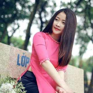 Áo dài nữ đính ngọc cổ và tay nhiều màu lựa chọn