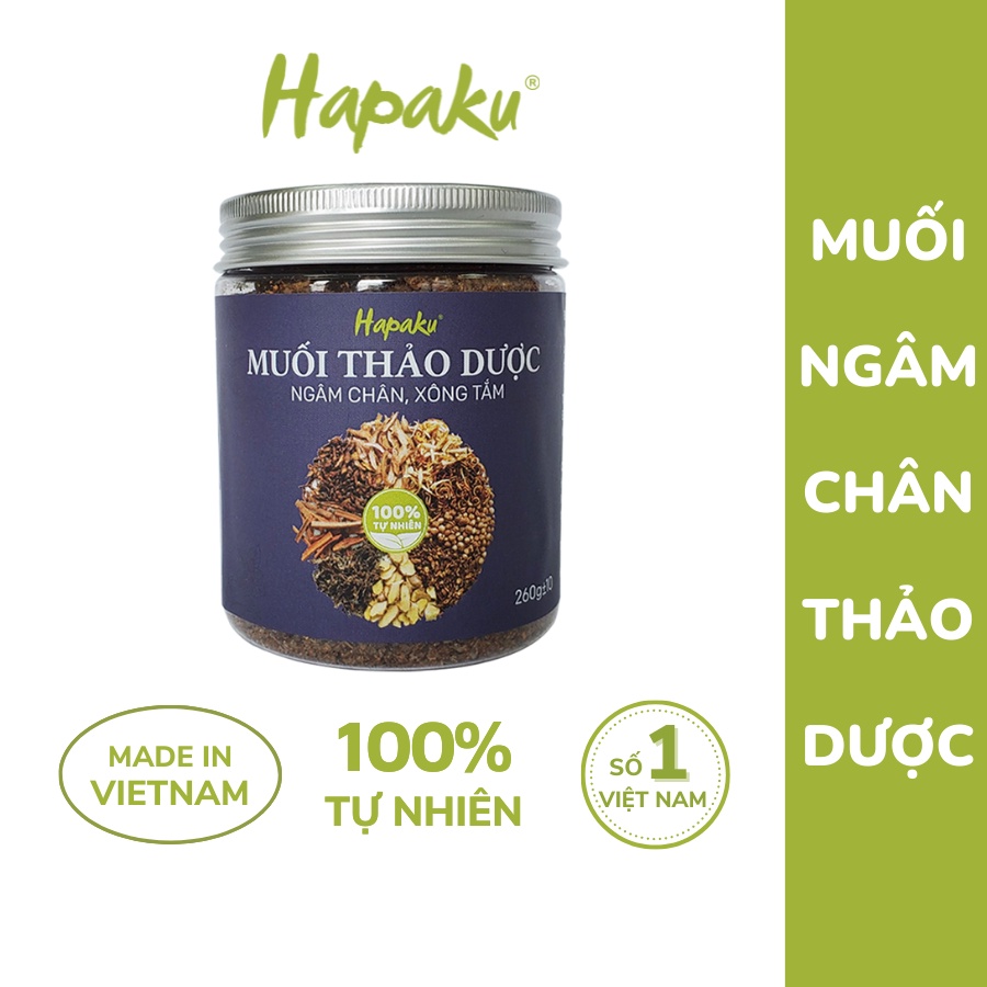 Muối Ngâm Chân Thảo Dược HAPAKU 260g, Giảm Nhức Mỏi Bàn Chân, Tê Lạnh, Thư Giãn Ngủ Ngon