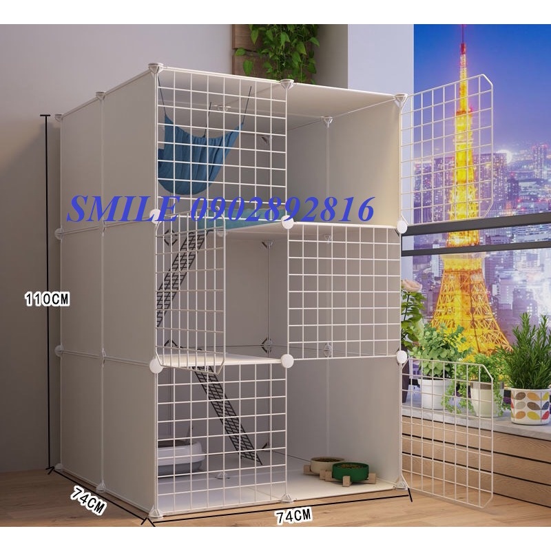 [MẪU MỚI] COMBO CHUỒNG, LỒNG,NHÀ LƯỚI THÉP LẮP GHÉP CHO CHÓ MÈO,PET THÚ CƯNG ĐA NĂNG