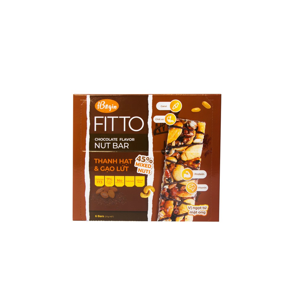 [BÁNH ĂN KIÊNG GIẢM CÂN]Hộp 6 Thanh FITTO Chocolate Bar 210gNgũ Cốc Dinh Dưỡng Gạo Lứt Và Các Loại Hạt Điều Đậu Phộng Mè | BigBuy360 - bigbuy360.vn