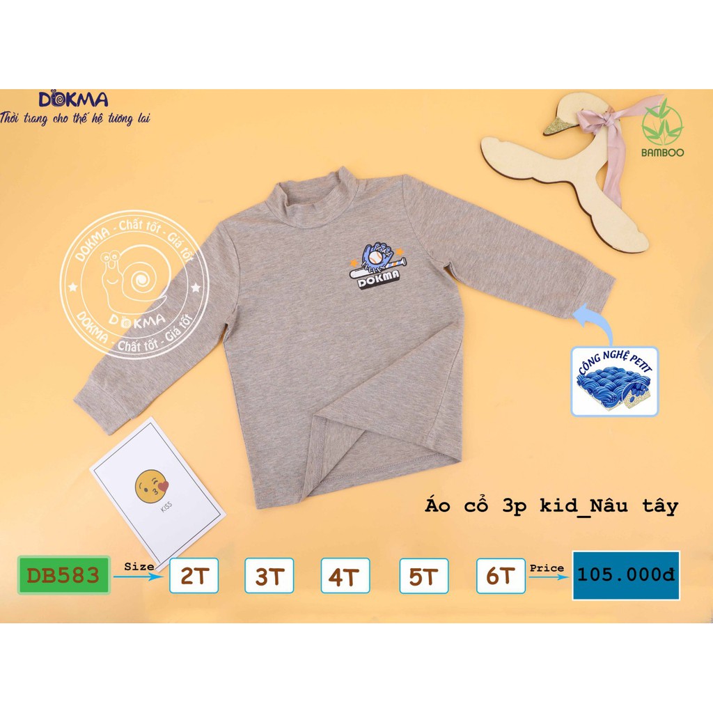 Dokma_ Áo giữ nhiệt cổ 3cm sợi tre siêu mềm bé trai, bé gái
