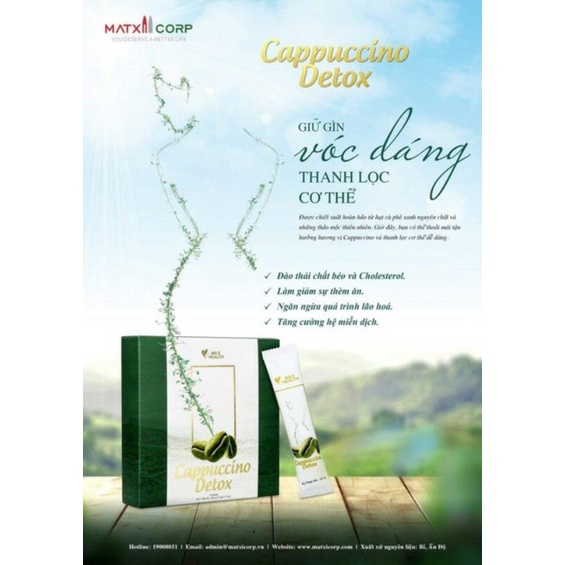 Cà Phê Giảm Cân Cappuccino Detox chính hãng 100% - Coffee Detox (14 gói x 16g)