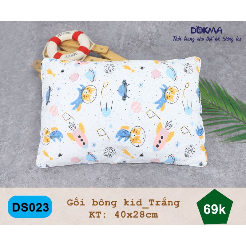 Gối bông DOKMA DS023 cho bé 1-6 tuổi, gối đầu mềm mịn, an toàn