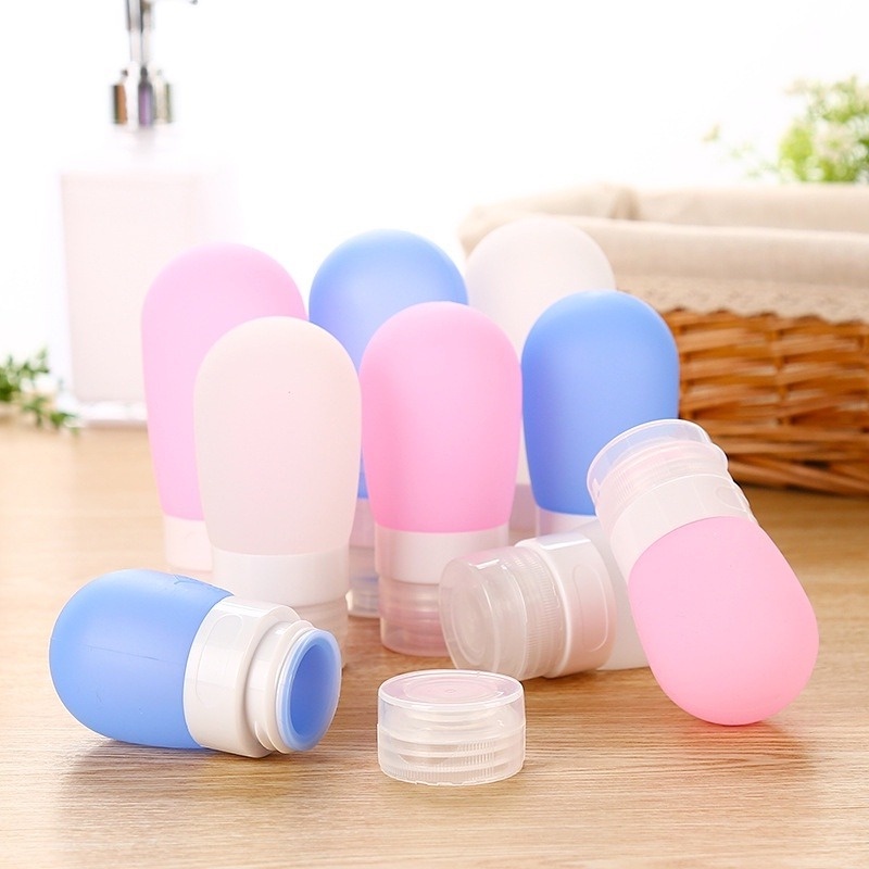(Hàng Mới Về) 1 Chai Đựng Mỹ Phẩm Bằng Silicone Dạng Ấn 38 / 60 / 80ml