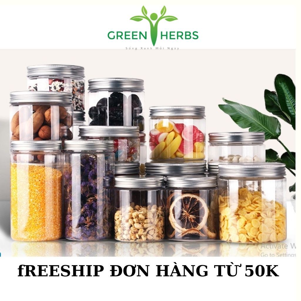 Hộp Nhựa, Hũ Nhựa Pet Nắp Nhôm, Nắp Nhựa Đựng Thực Phẩm, Đồ Khô, Ngũ Cốc 900ml GREEN FOOD | BigBuy360 - bigbuy360.vn