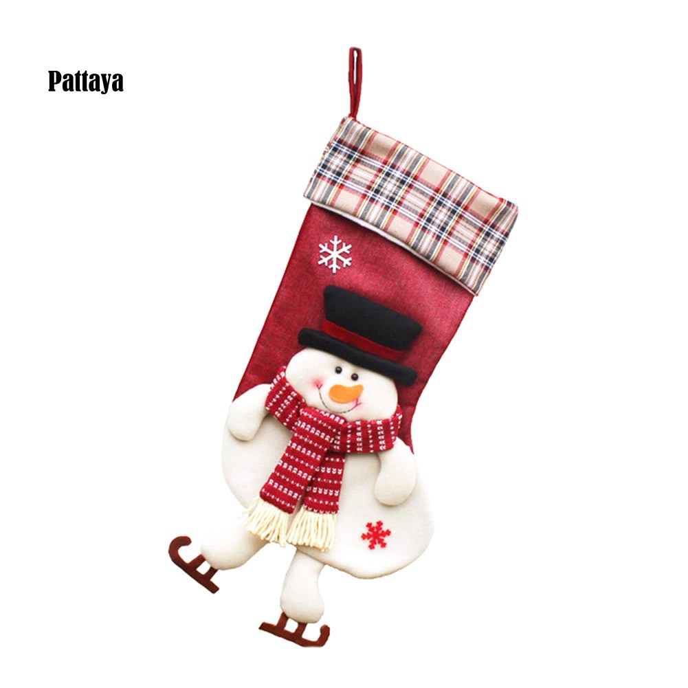 Túi đựng quà 3D hình người tuyết/ hươu/ ông già Noel đáng yêu cho Giáng sinh