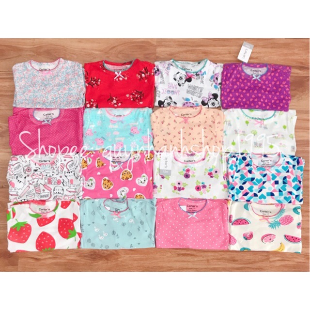 Combo 7 bộ carter cộc tay bé gái