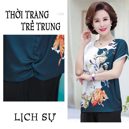 Đồ bộ trung niên đẹp trẻ trung sang trọng và lịch sự, ống rộng chất liệu lụa in 3D mềm mại - Anquach | BigBuy360 - bigbuy360.vn
