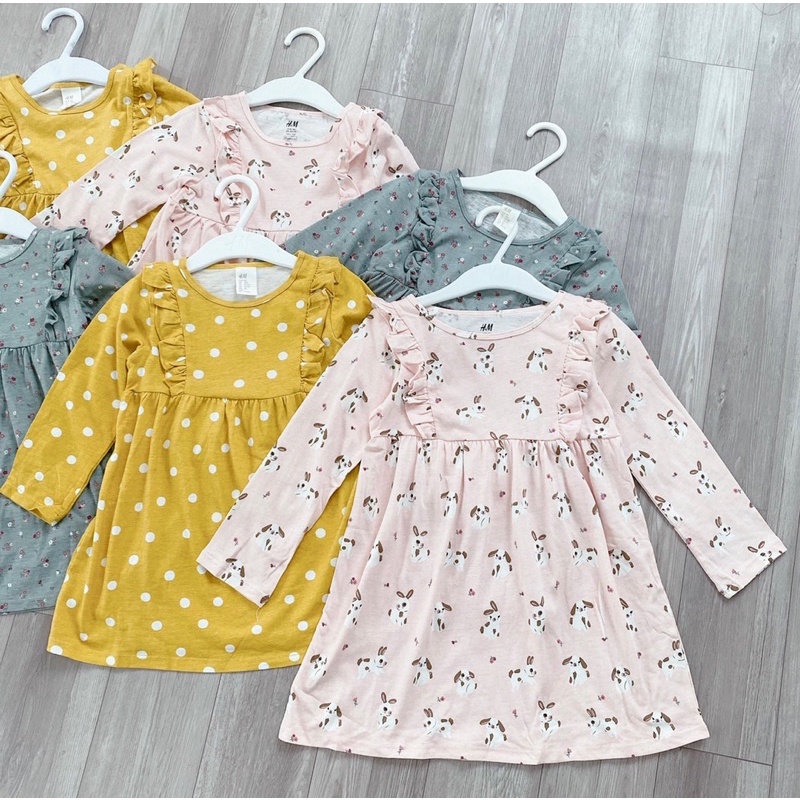 Váy cotton cánh tiên dài tay Hm bé gái