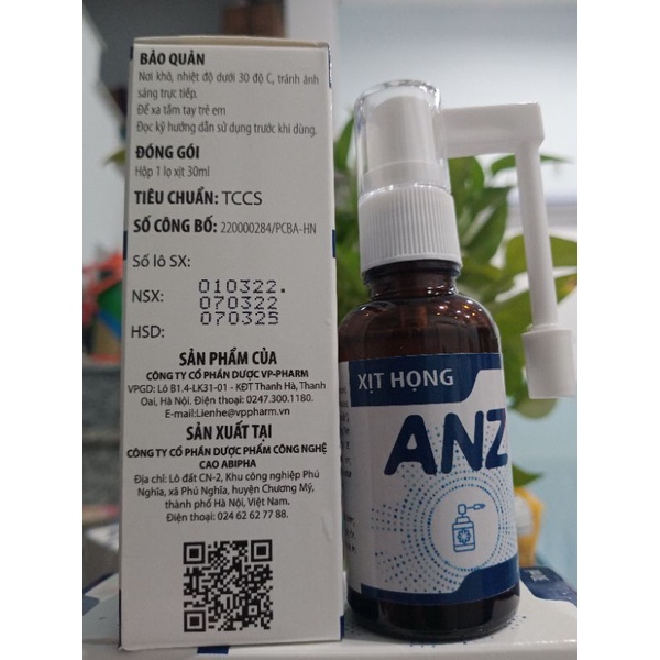 Xịt họng ANZ ( 30ml)