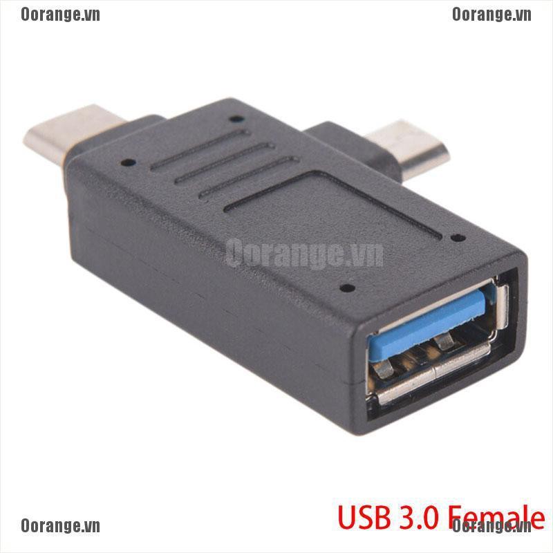 Đầu cắm chuyển đổi MT USB 3.1 2-in-1 Type-C&Micro USB sang lỗ cắm USB 3.0 / 2.0 OTG BH