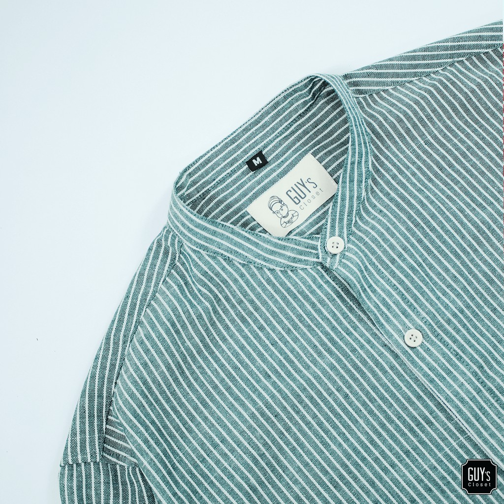 [HÀNG THIẾT KẾ] Áo sơ mi DAN GUY's Closet, Cổ trụ, Họa tiết kẻ sọc nhiều màu, Chất liệu cotton thoáng mát