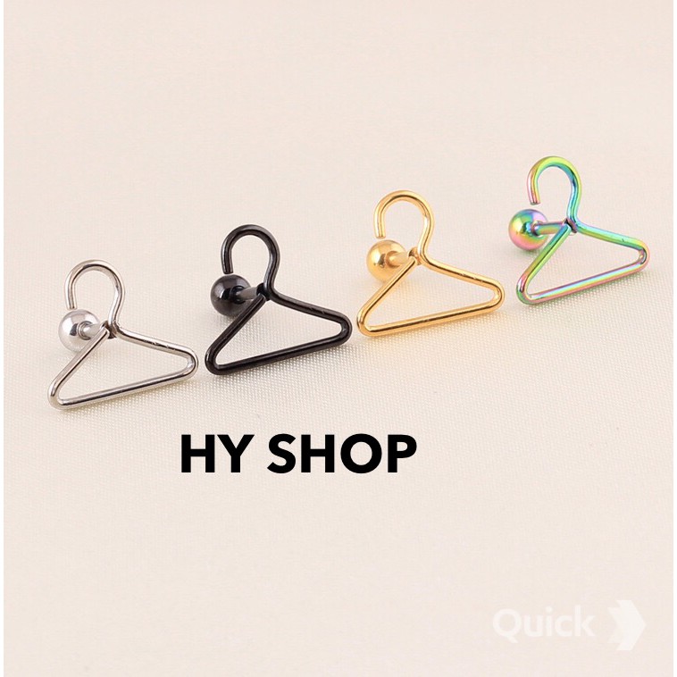 bông tai titan nam nữ cá tính thép y tế siêu bền không dị ứng không gỉ - khuyên unisex BTS