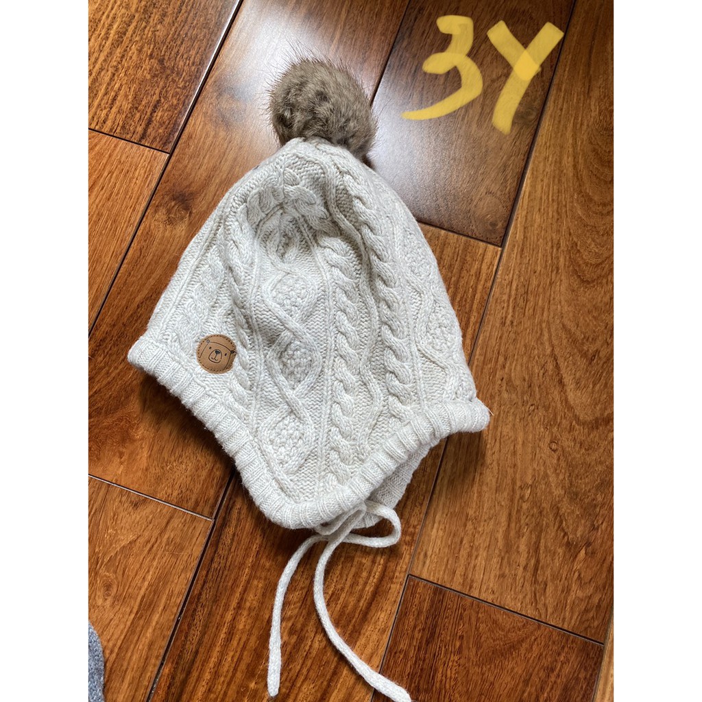 Mũ len HM đính quả bông bé trai - bé gái