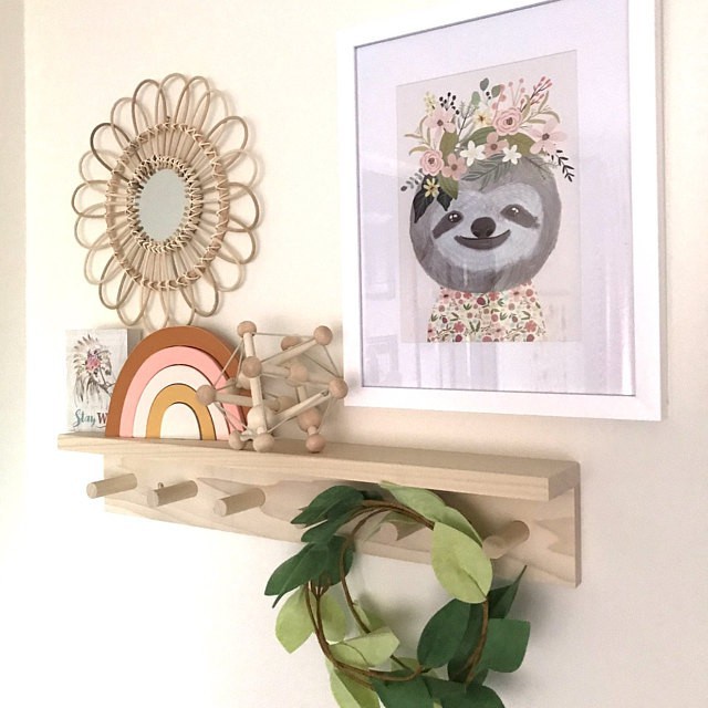 Kệ gỗ treo tường - Móc Quần Áo-  Kệ Trang Trí Decor Phòng Ngủ LIKEROOM