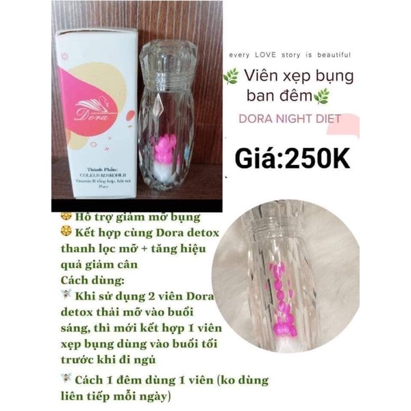 [CHÍNH HÃNG 2022] Viên Xẹp Bụng Dora Night Diet