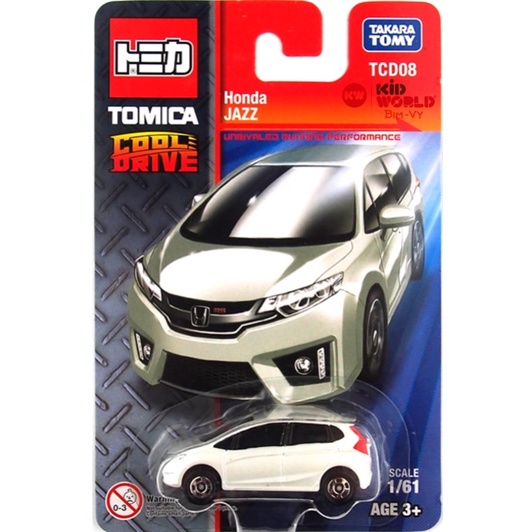 Xe mô hình Tomica Card Cool Drive Honda Jazz TCD08. Made in China. Tỷ lệ 1:61.