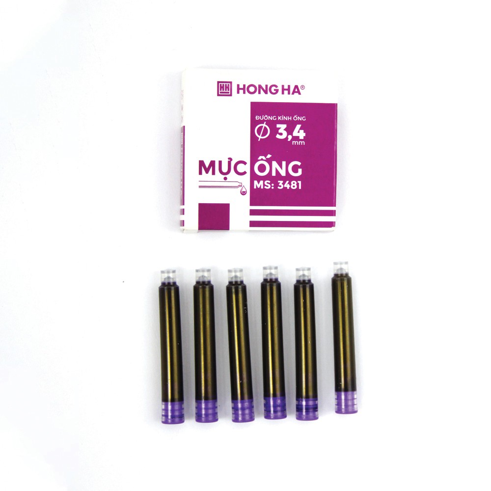 Hộp 6 ống mực Hồng Hà 3.4mm 3481