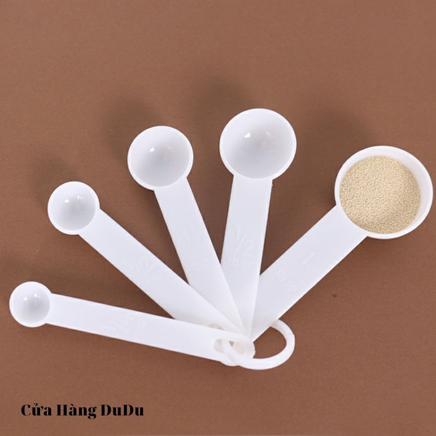 🌻 Bộ 5 Thìa Đong, Muỗng Đong Nhà Bếp Thìa Đong Định Lượng Bằng Nhựa NC5053 🌻