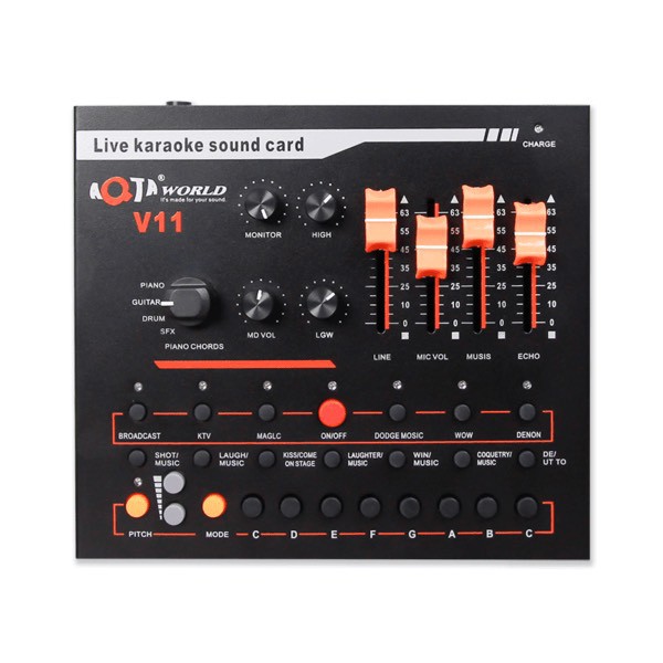 Sound Card V11 ⚡FREESHIP⚡ Tích Hợp Hiệu Uứng Autotune,Hiệu Ứng Vỗ Tay,Tiếng Cười . Thích Hợp Livestream Bigo, Facebook