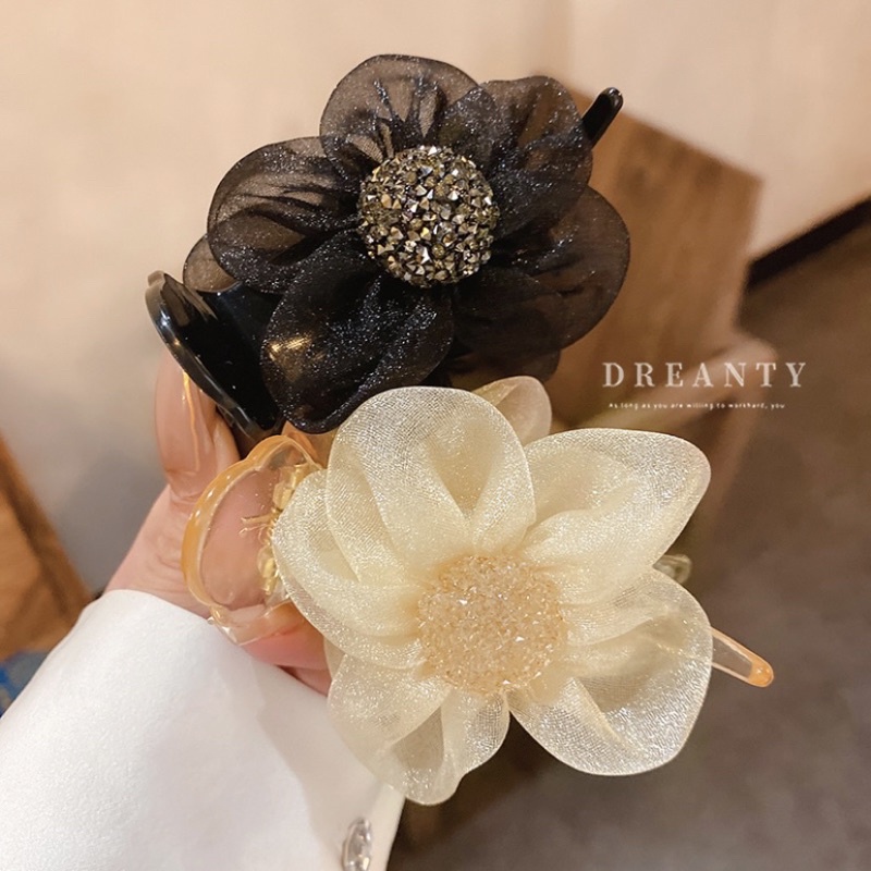 Kẹp tóc nơ đính đá 3 răng dài kiểu mới Loli