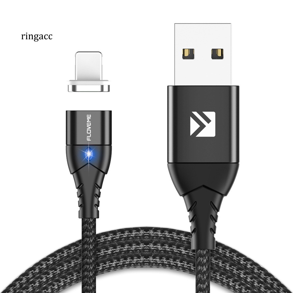 【RAC】Floveme Magnetic Type C Micro USB 3A Fast Charge Data Syncfor Android iOS