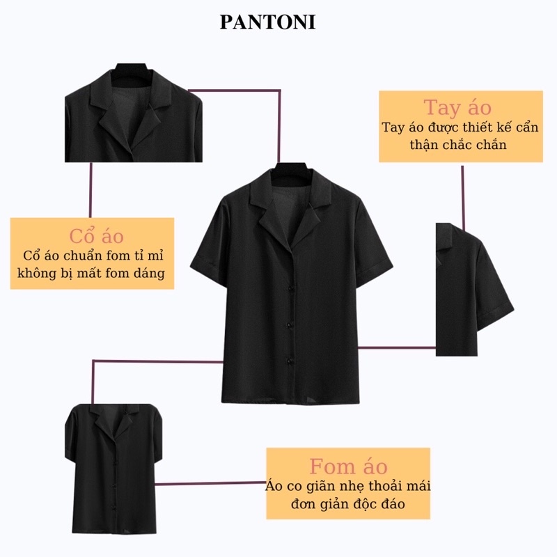 Áo Sơ Mi Nam Nữ Tay Ngắn Form Rộng Cổ Vest chất vải cotton lụa mịn mát hợp đi học đi làm công sở