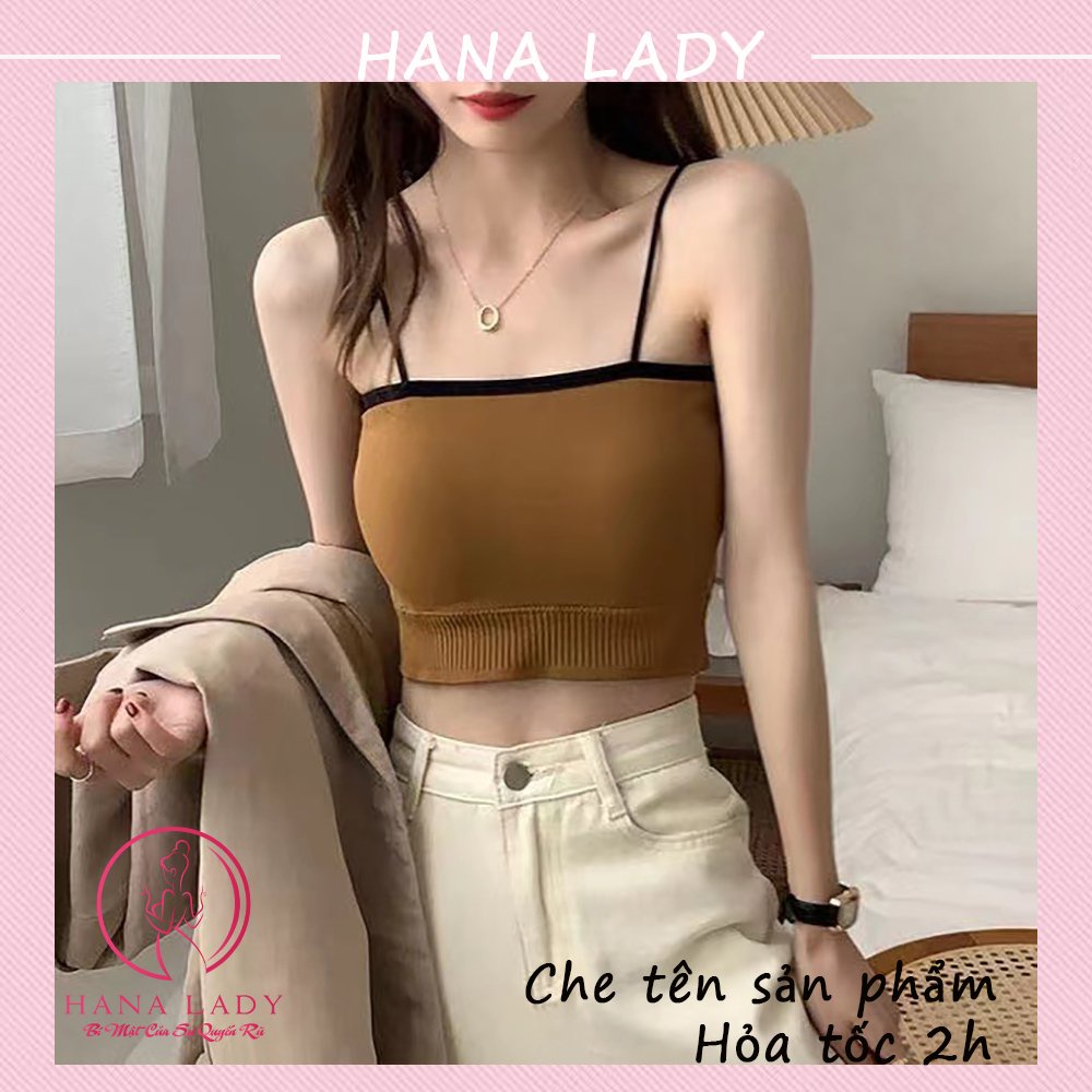 Croptop len tăm 2 dây viền kèm mút - Áo bra quây tập gym yoga tiện dụng BL036