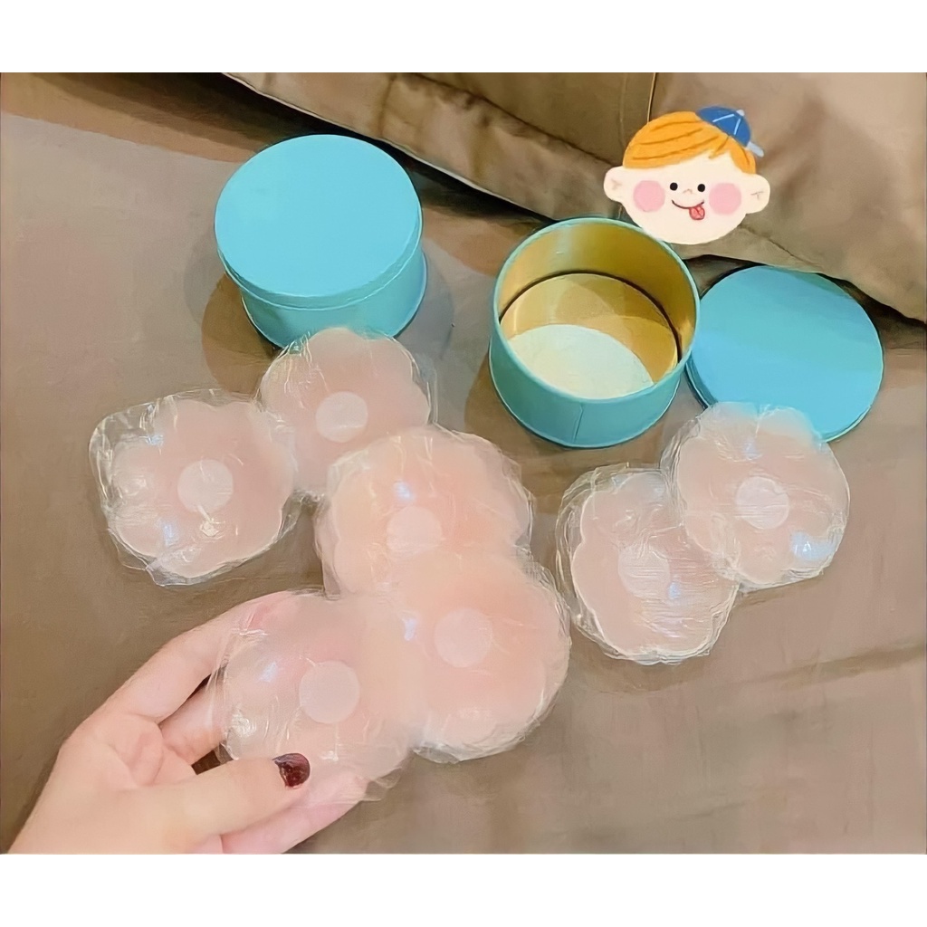 Hộp 5 Đôi Dán Ngực Dán Vú Silicon Đầu Ti Sử Dụng Nhiều Lần