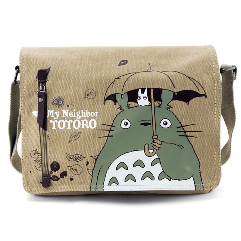 Phụ nữ Canvas Messenger Bag Tote Anime Neighbor Totoro Tay cầm trên cùng Túi đeo vai Túi đeo chéo Tú