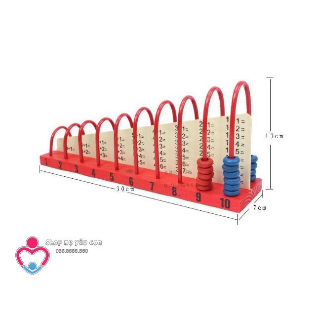 Đồ chơi gỗ BÀN TÍNH CONG 10 cột cầu vồng cho bé học toán