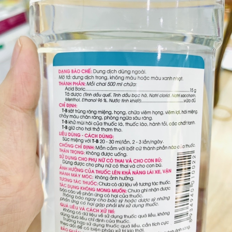 Nước Súc Miệng T&B Traphaco Sát Trùng Răng Miệng Họng