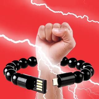 Hot Sale Solid Color Bead Bracelet Charger Micro USB 2.0 Data Sync Charging Cable For iPhone Android