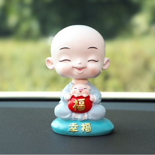 Tượng chú tiểu May Mắn, Tài Lộc, Bình An, Hạnh Phúc an nhiên ngộ nghĩnh