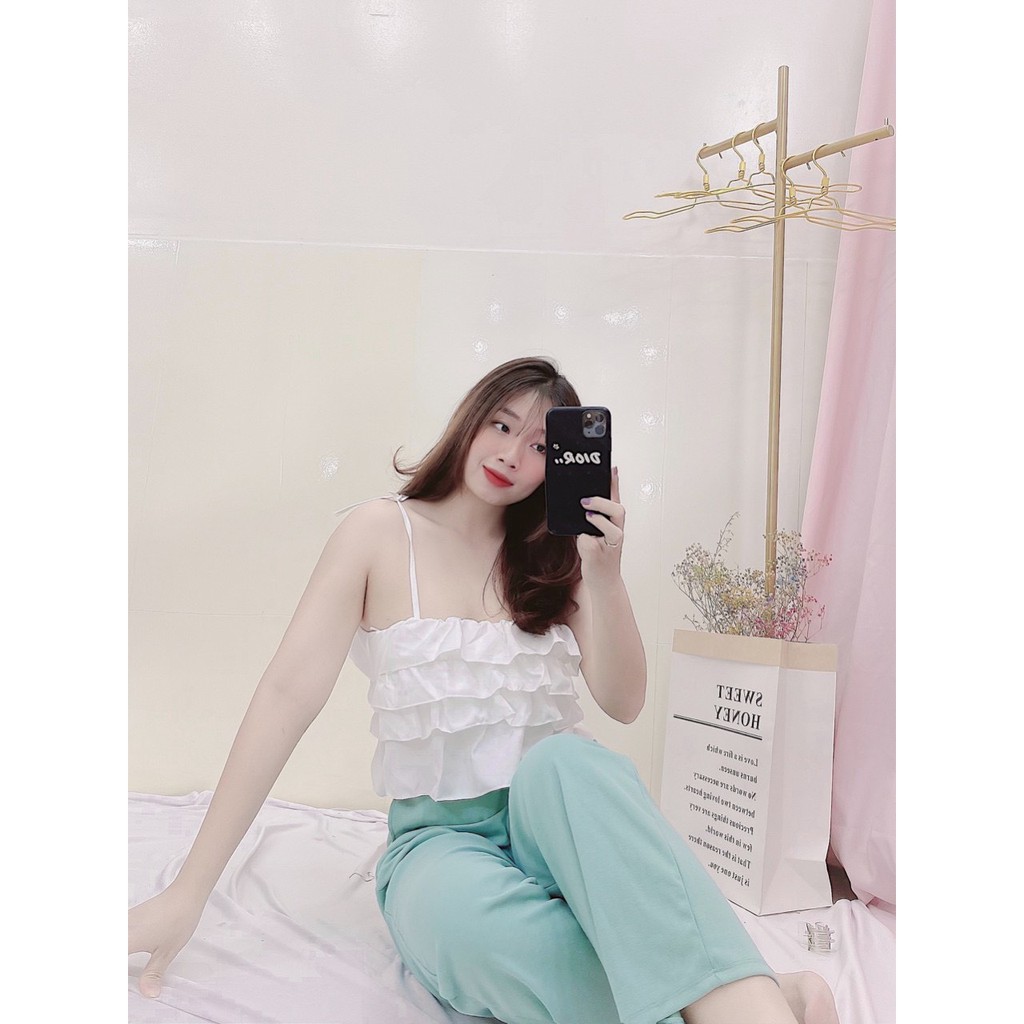 [ Mã WASTAPR giảm 10K đơn 50K] ÁO 2 DÂY 4 TẦNG BÈO - FREESIZE DƯỚI 55KG - CAROTSHOP | BigBuy360 - bigbuy360.vn